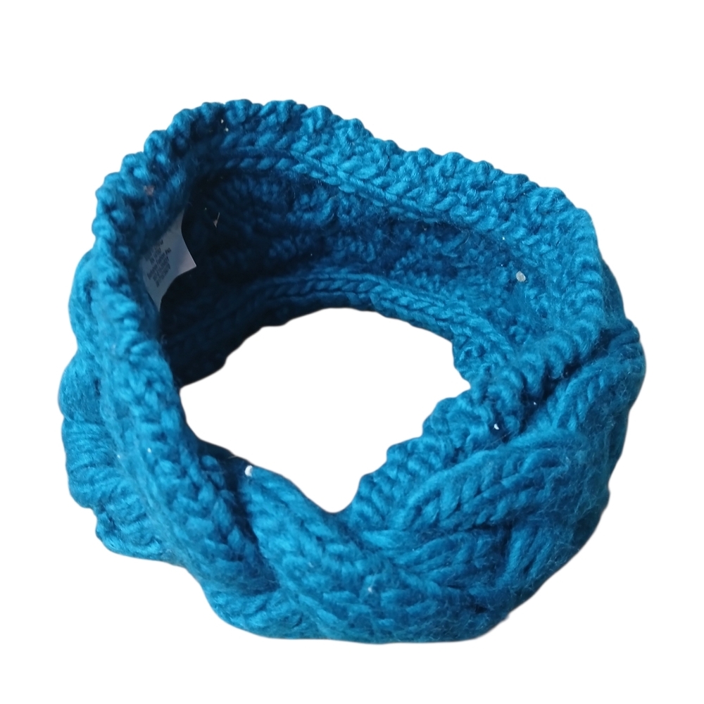 Blue Knit Headband For Cold Ears, One Size Fits Most - Osfm